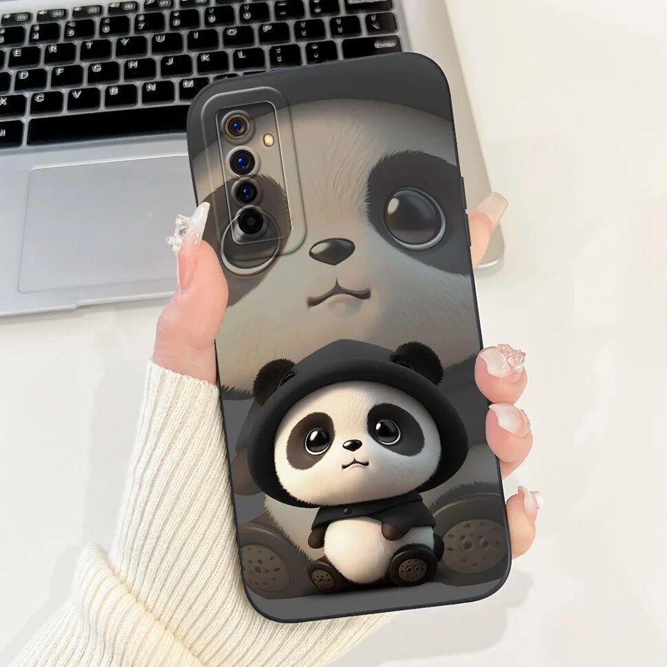 Чехол для Realme 6 Pro RMX2061 с милым мультяшным рисунком, мягкие силиконовые Черный, TYhei2109