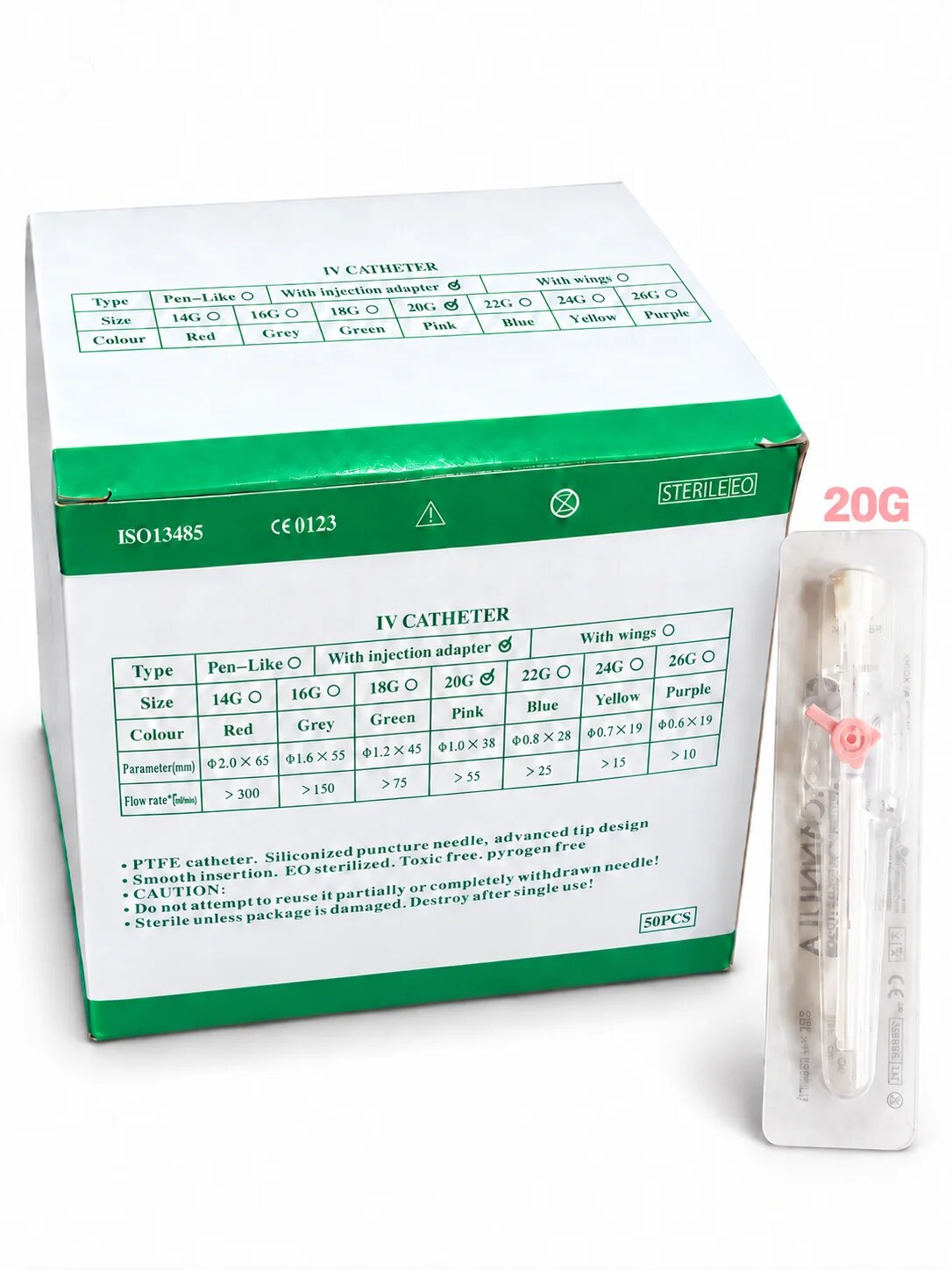 Внутривенные канюли ветеринарные 20G 22G 24G 20G