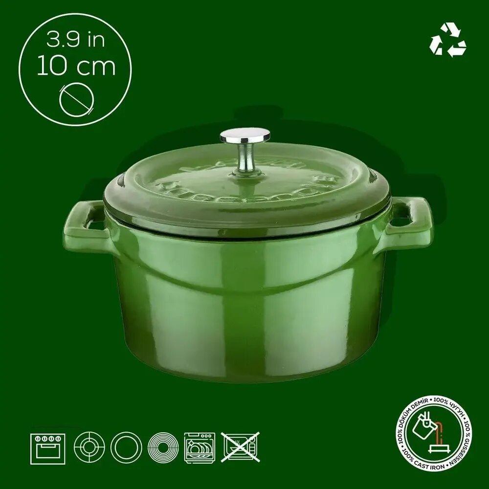 LAVA Кастрюля 10 см 0,35 л с крышкой чугун
