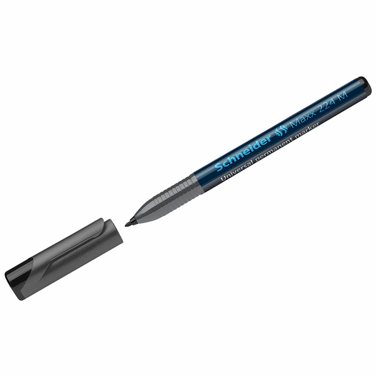Маркер перманентный Schneider Maxx 224 M (1мм, круглый наконечник, черный) (1201), 10шт.