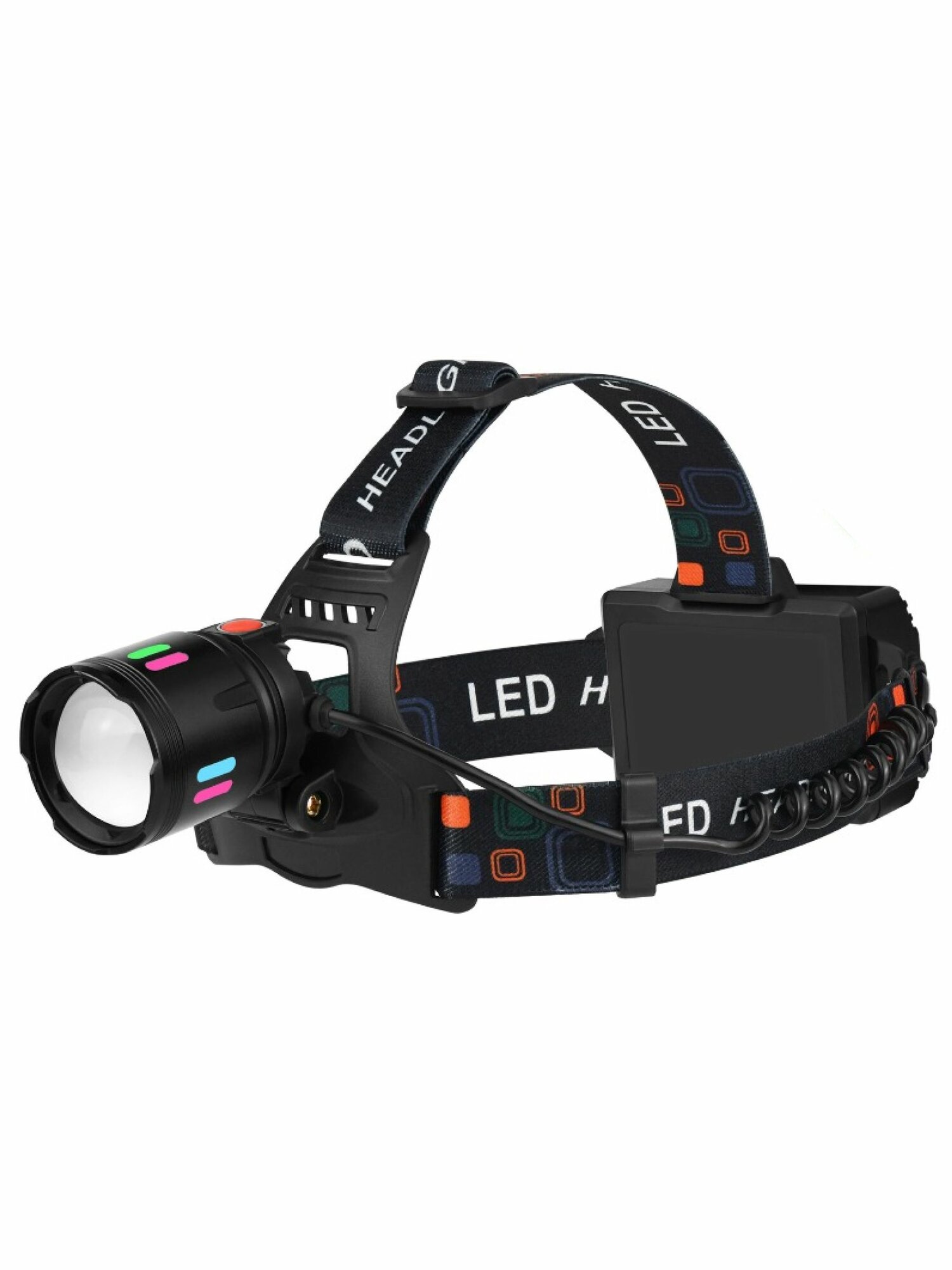 Фонарь налобный Огонь HT-3321-PM30-TG Zoom светодиодный, 3 режима (+2 СОВ панели)