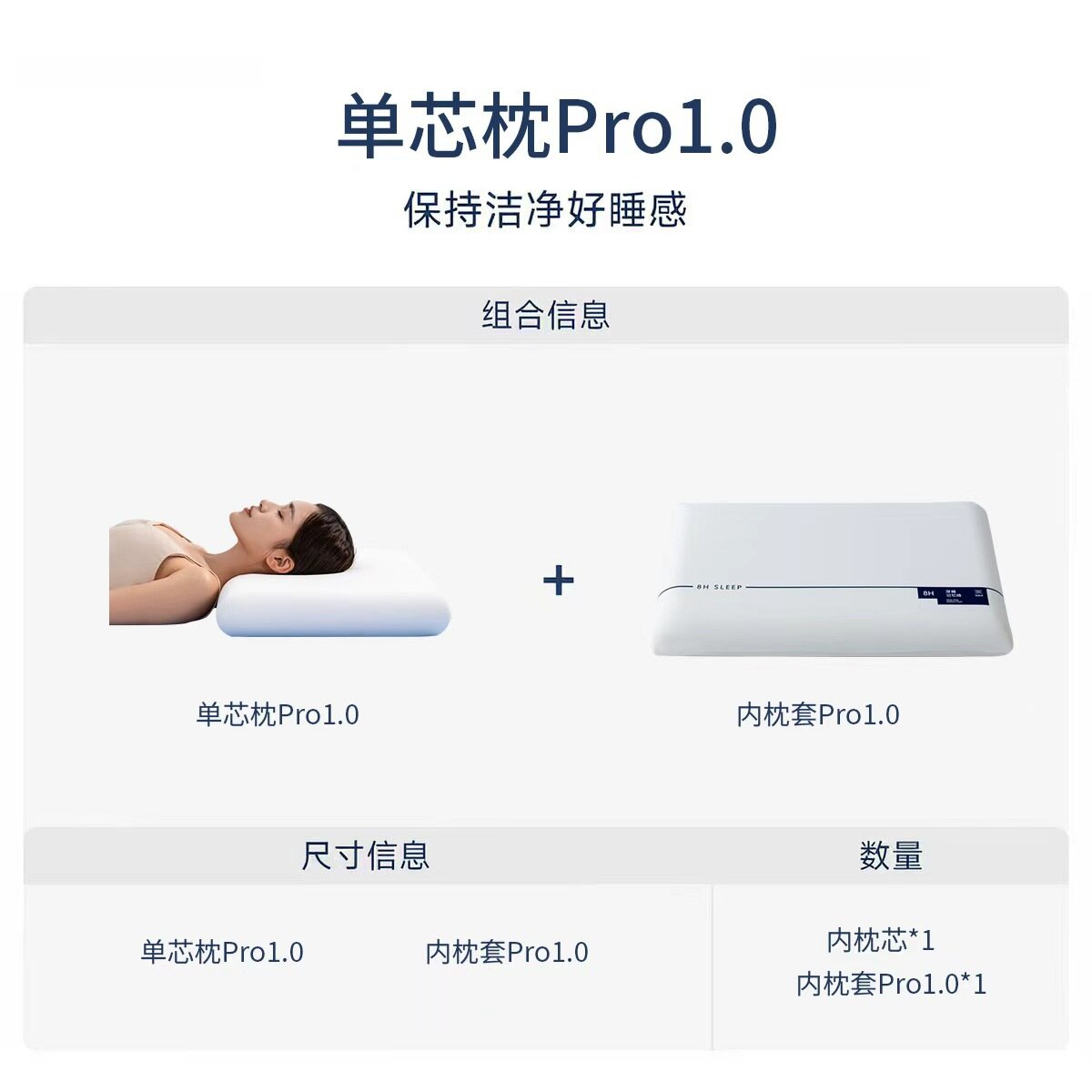 Ортопедическая подушка Deep Sleep Pro 1.0, пена с эффектом памяти, 40D, 1 ядро, 42x70x8см, с чехлом