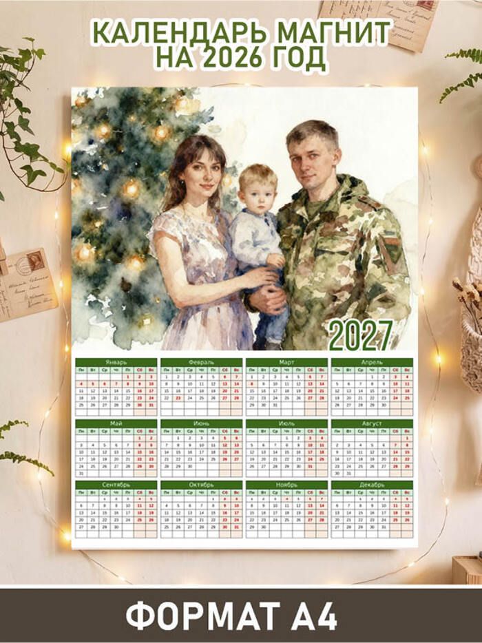 Магнитный календарь 2027 год формат А4