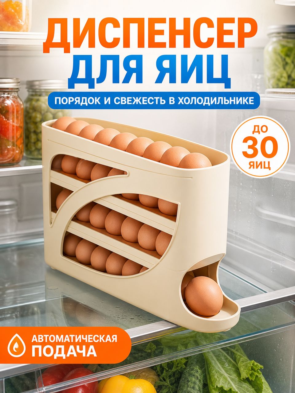 Органайзер для холодильника 1 шт полипропилен.