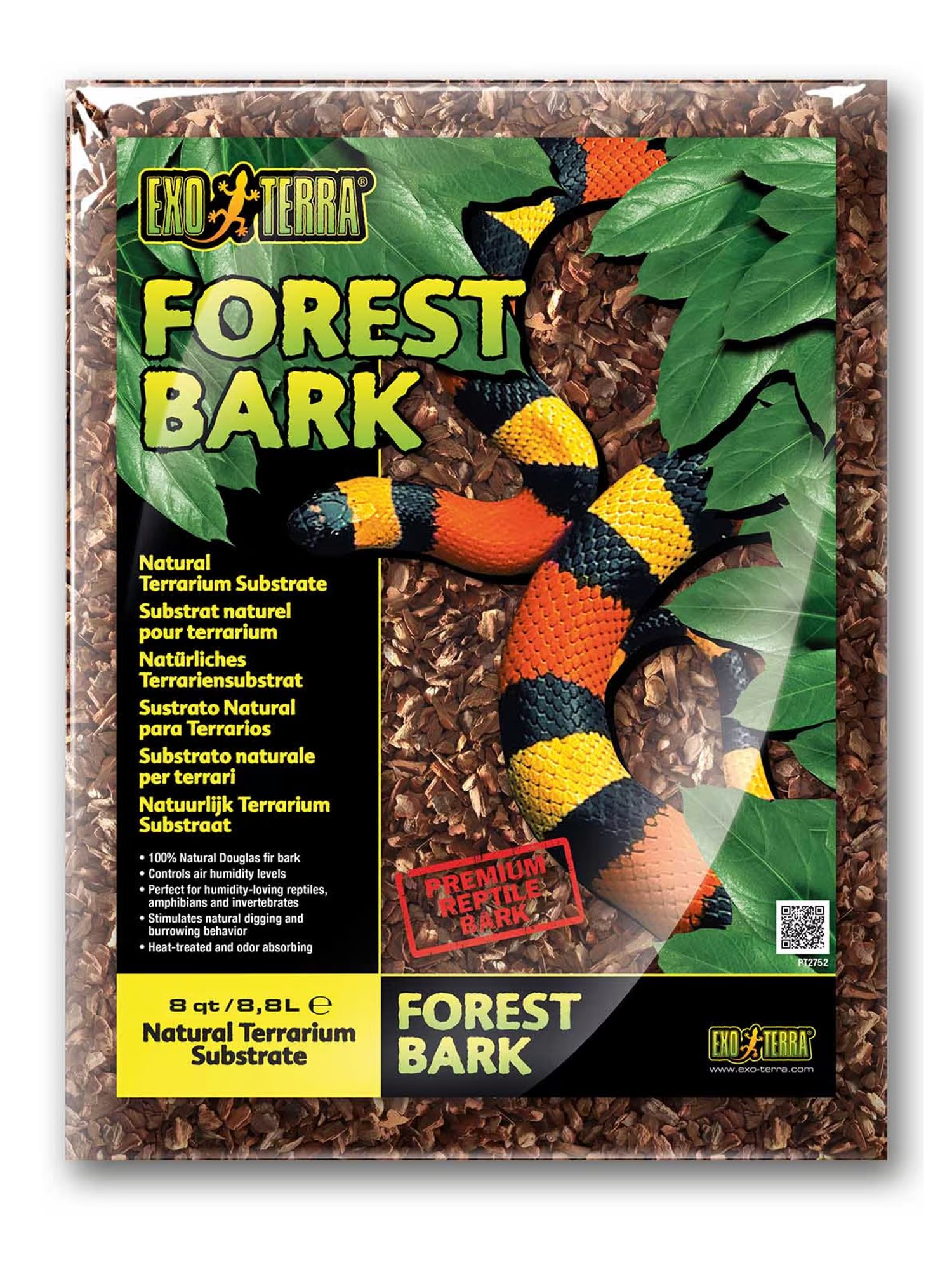 Субстрат для террариумов Exo Terra Forest Bark из дробленой еловой коры 8,8 л.