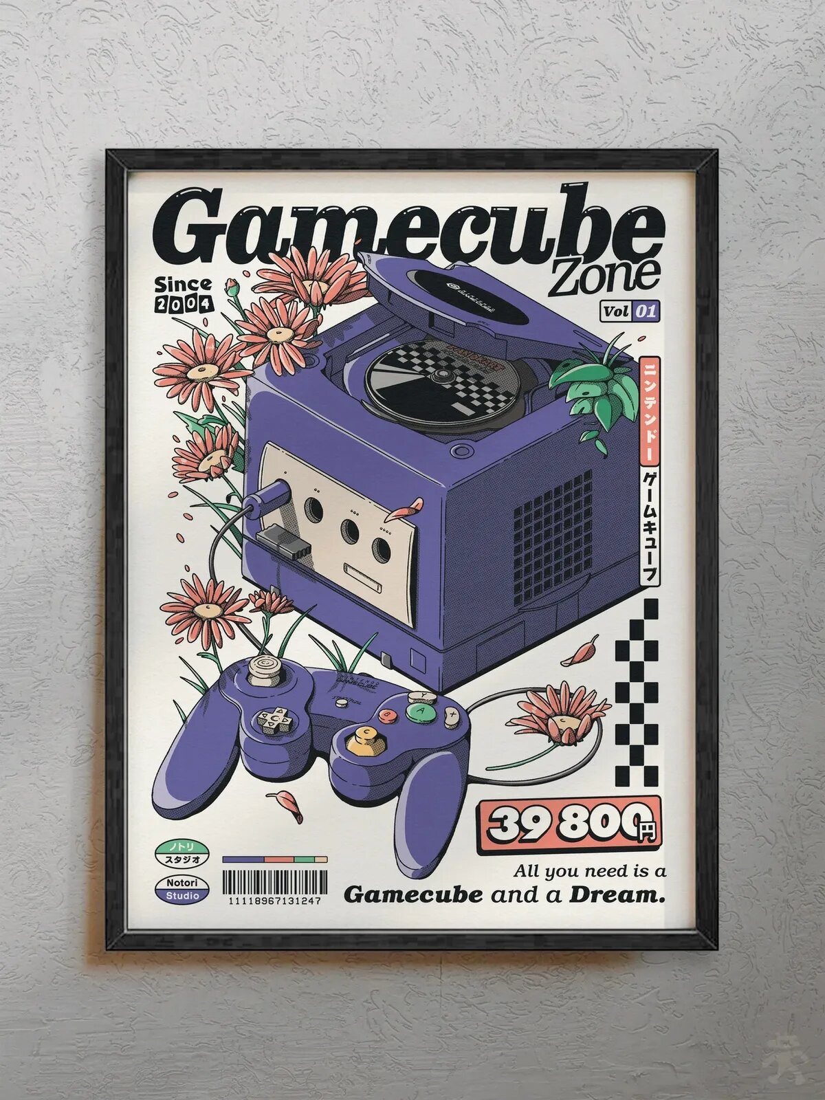 Интерьерный постер "GameCube Zone" в стиле pinterest, формат 30x40 см