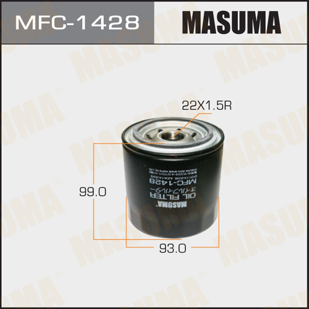 Фильтр масляный MASUMA MFC-1428 для FORD MONDEO, GREAT WALL HOVER H5, HAVAL H5, JEEP GRAND CHEROKEE (WK2), MAZDA FORD ESCAPE, MPV, TRIBUTE