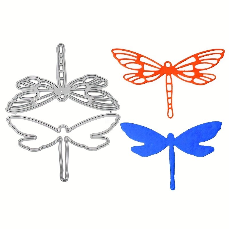 Набор металлических резаков в форме стрекозы для скрапбукинга и создания открыток, цвет серебристо-серый
