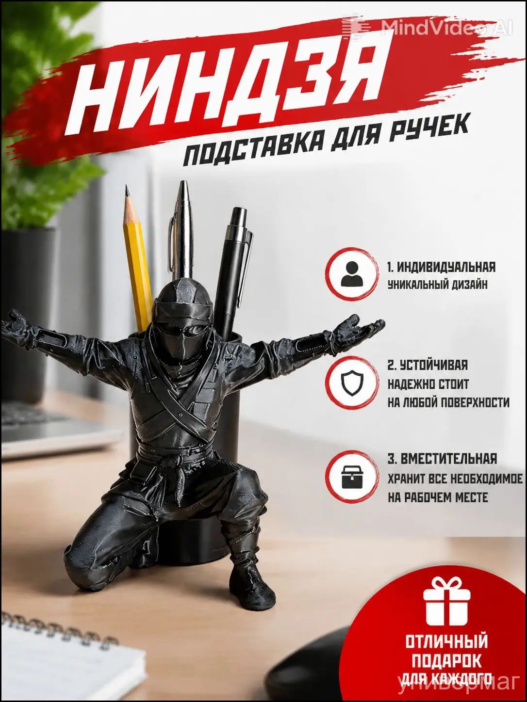 Фигурка ниндзя: коллекционная статуэтка ниндзя с оружием