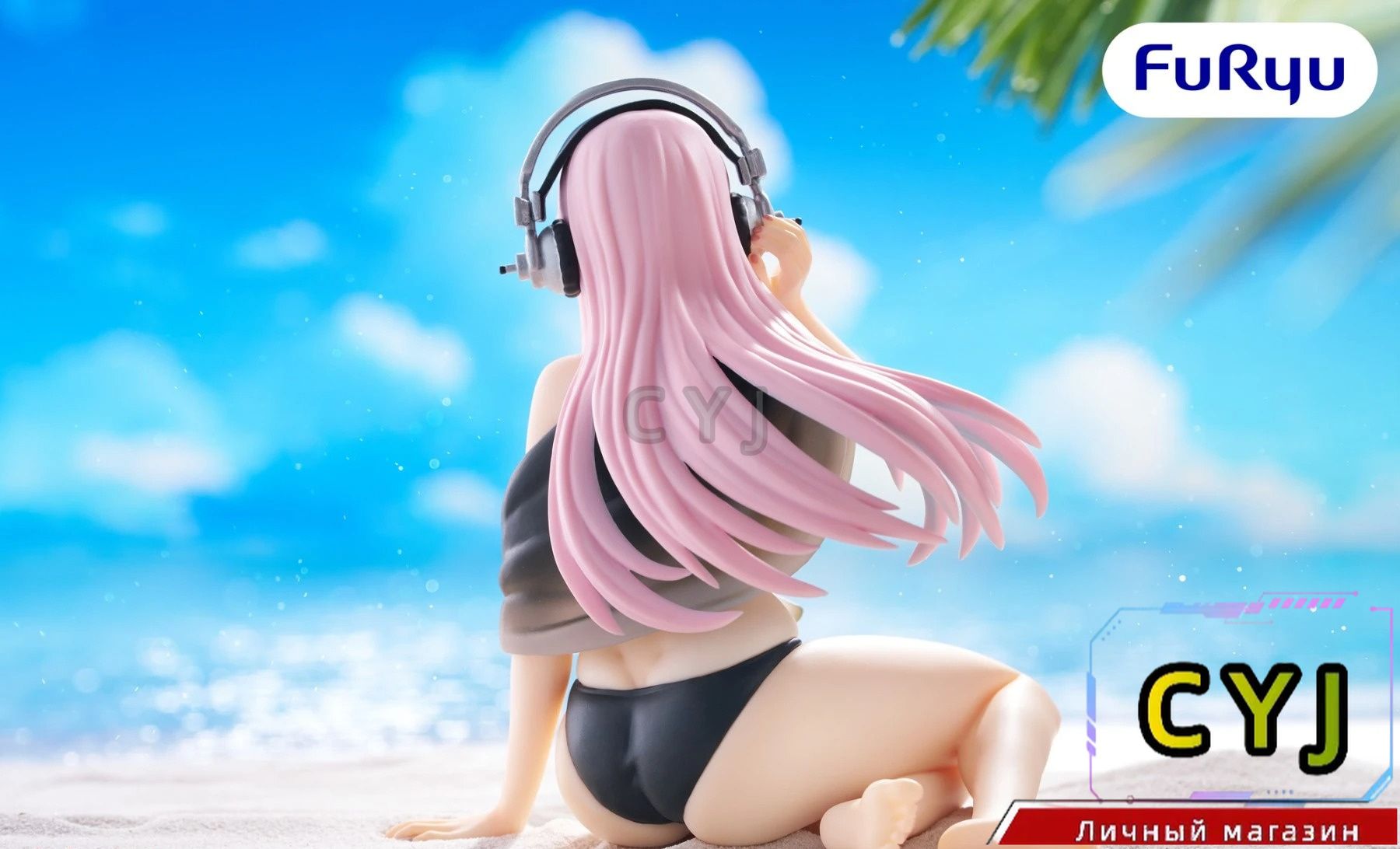 FuRyu Аниме Фигурка/Noodle Stopper SUPER SONICO Black Bikini/CYJ