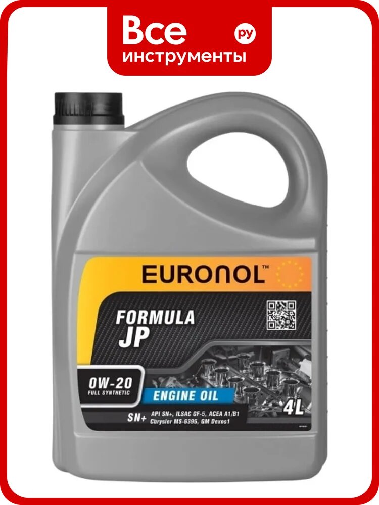 Моторное масло EURONOL JP FORMULA 0w-20, ILSAC GF-5, 4 л 80196