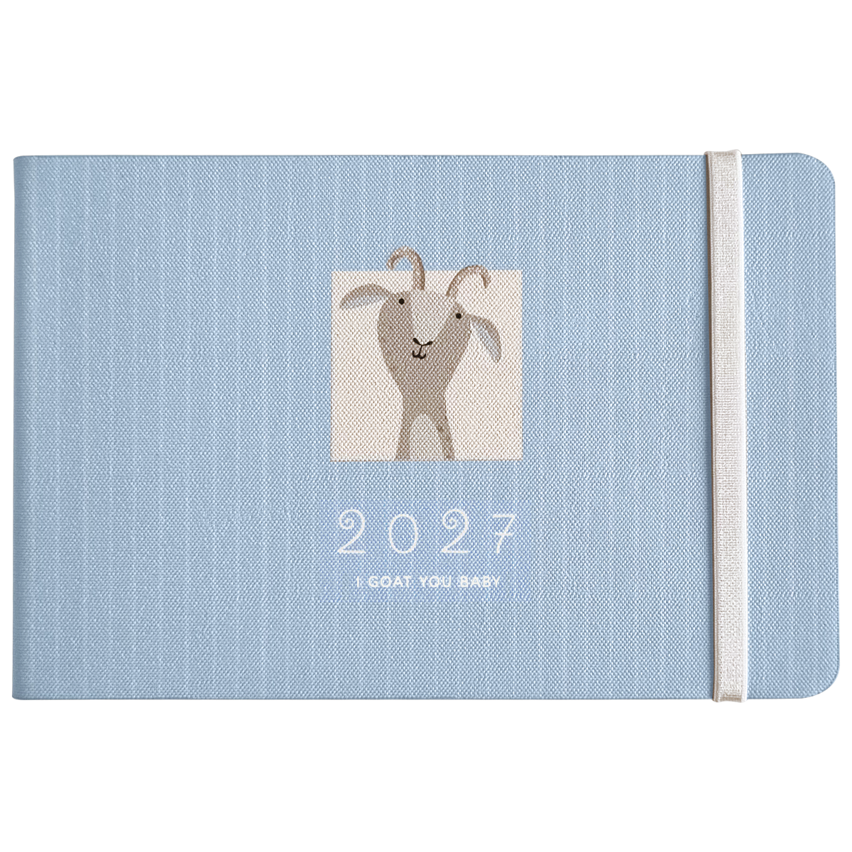 Еженедельник дат. 2027г. А6 64л 160*105 "Goat" голубой, иск. кожа, мягк. переплет, горизонт. карманный, скругл. углы