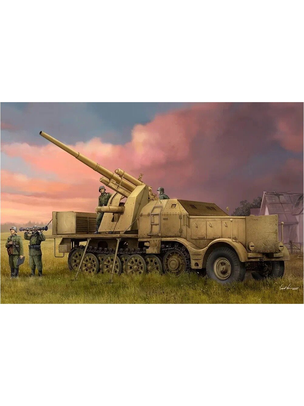 1/35 18-тонный полугусеничный самоходный зенитный орудия калибра 88 мм Сборочная модель