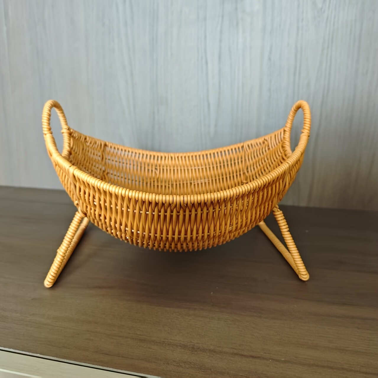 Корзина овальная для хранения вещей в доме и на кухне, 30x26x12/15 см, цвет жёлто-коричневый