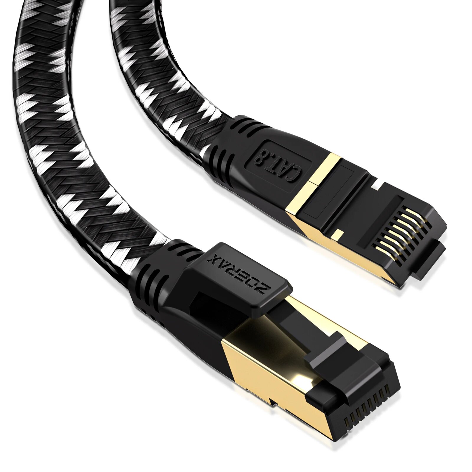 ZoeRax Cat8 Ethernet кабель 40G плоский 1M
