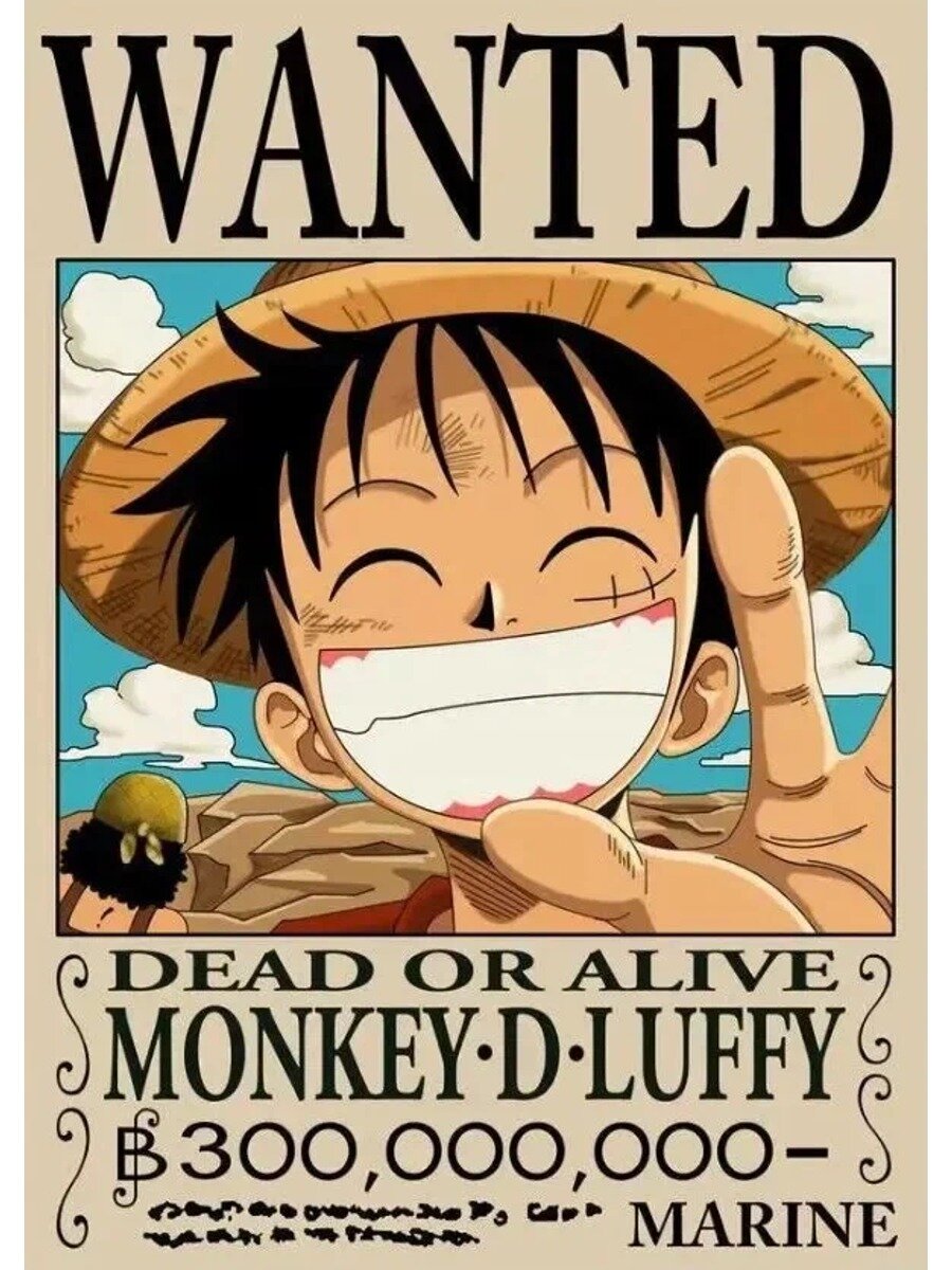 Алмазная картина "One Piece Награда Луффи" алмазная огранка 30х40 см.