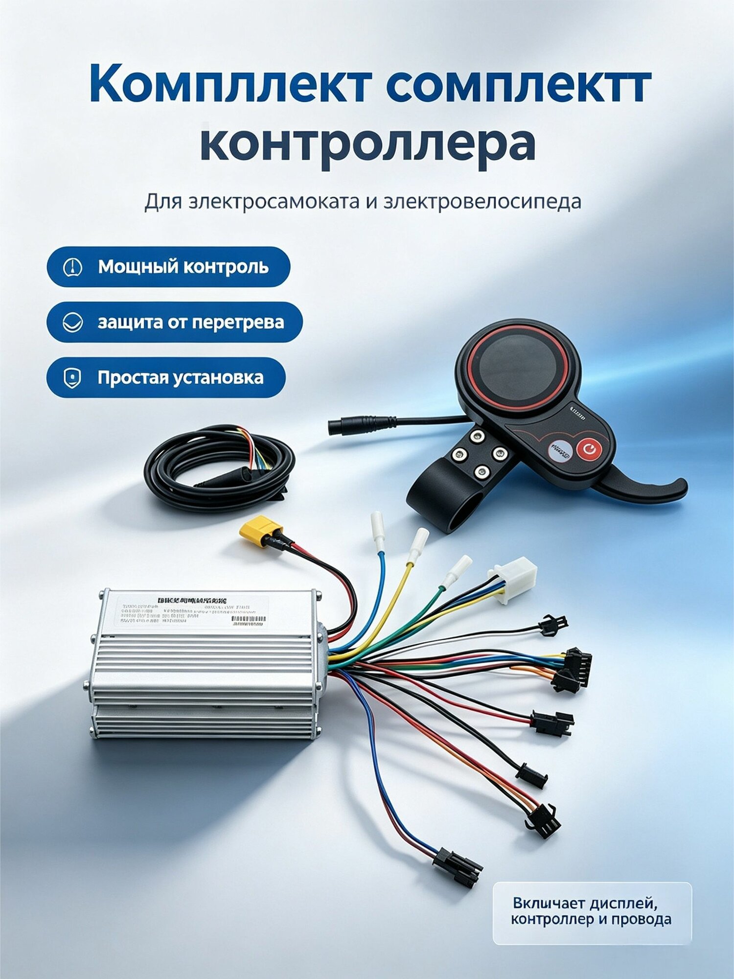 Комплект панели управления для электросамоката 48 В 25 А с дисплеем TF-100 (для запчастей)--NS928