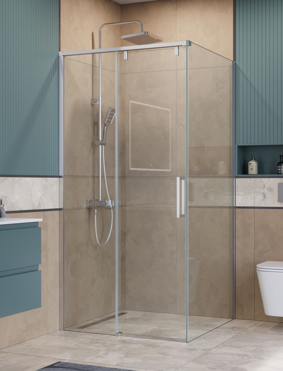 Душевой уголок BelBagno Soft Close-1 SOFT_CLOSE-1-A-1-100-C-Cr 100x100 профиль хром стекло прозрачное