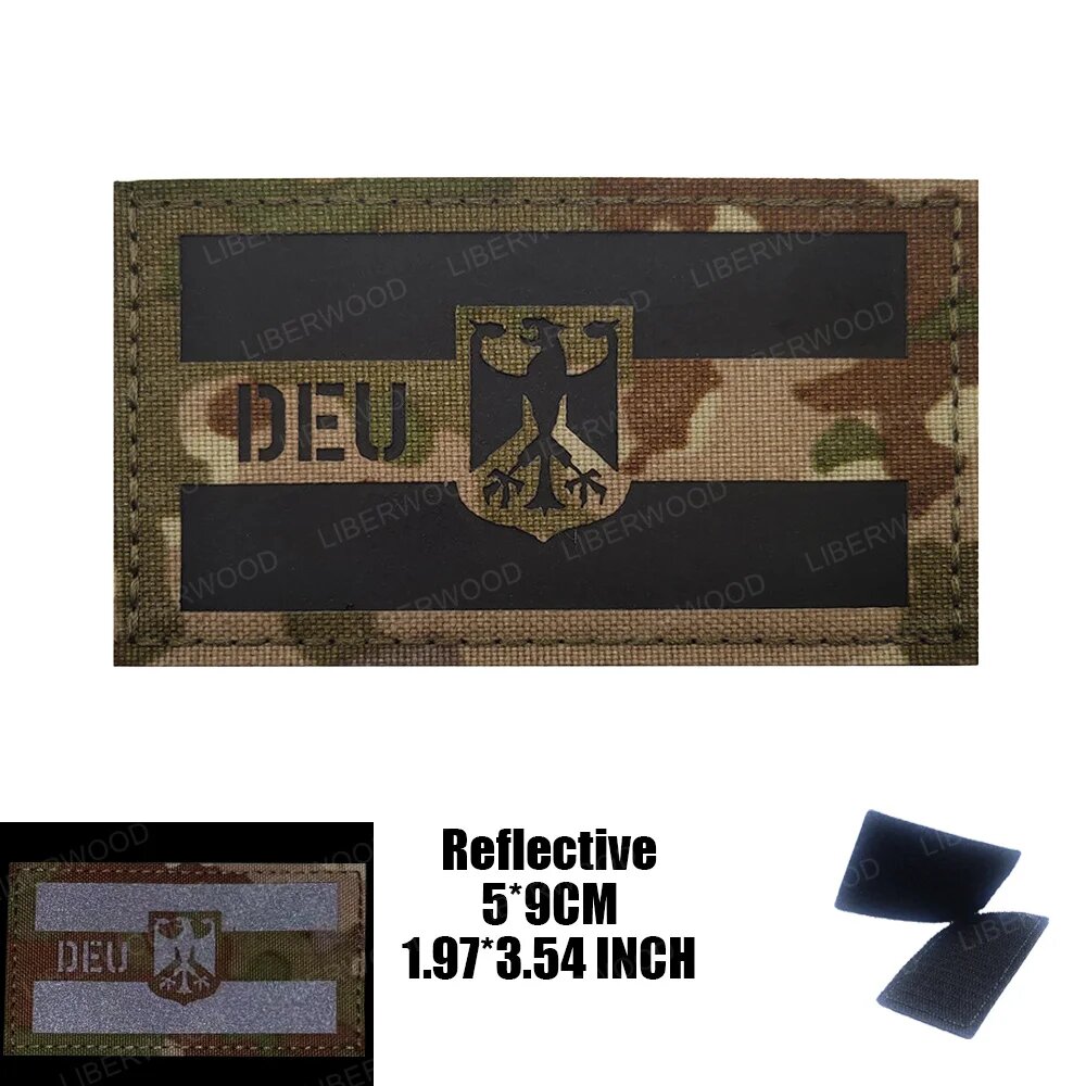 Немецкая нашивка "DEU" с орлом, Liberwood, 5*9см, камуфляж sandy eagle