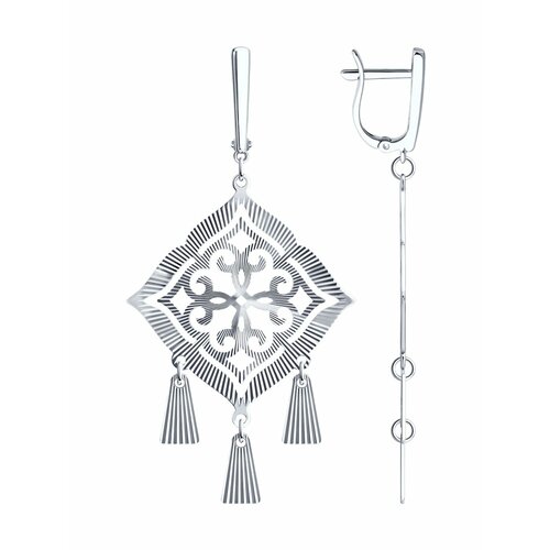 фото Серьги diamant, серебро, 925 проба, родирование