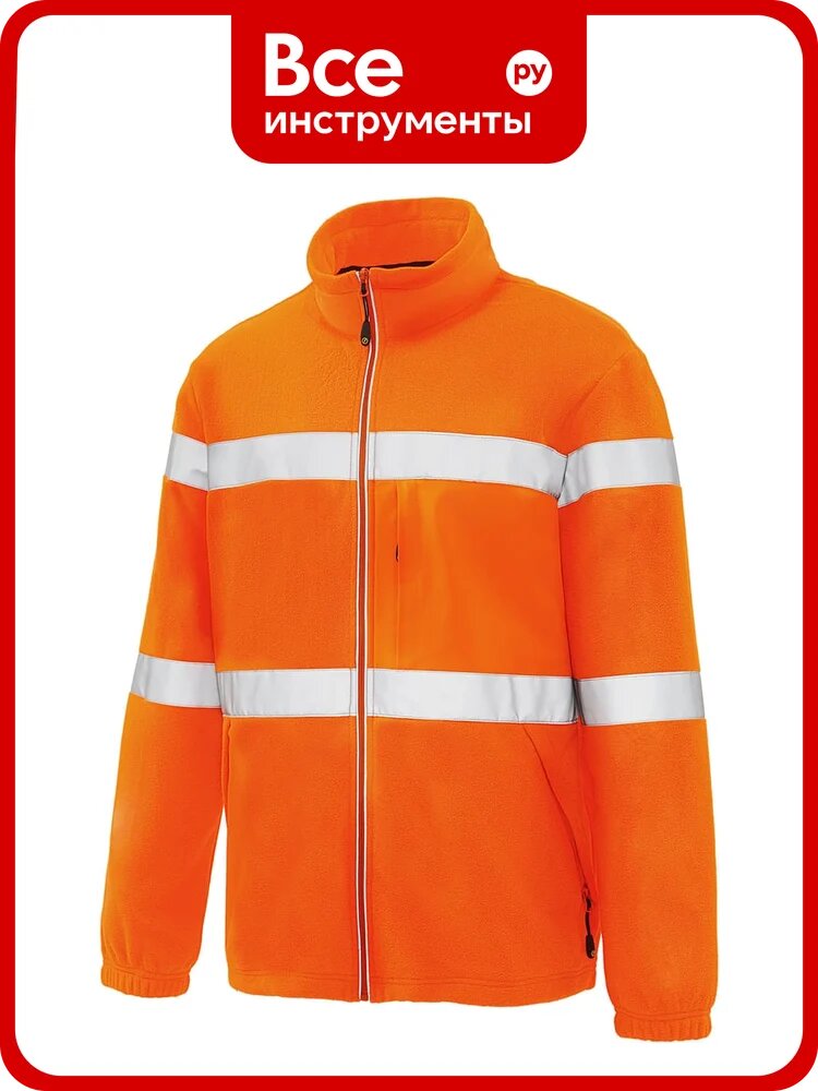 Куртка флисовая союзспецодежда юнионворквеар Хай-Вис (UNIONWORKWEAR Hi-Vis) со световозвращающими полосами, оранжевая, 44-46 (M) 2000873842767