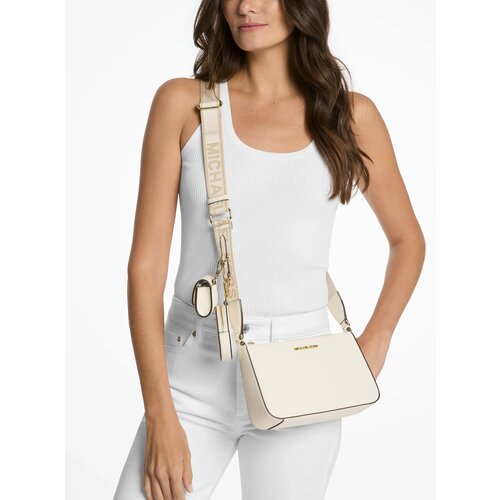 Сумка кросс-боди MICHAEL KORS Jet Set Travel, фактура матовая, гладкая, бежевый