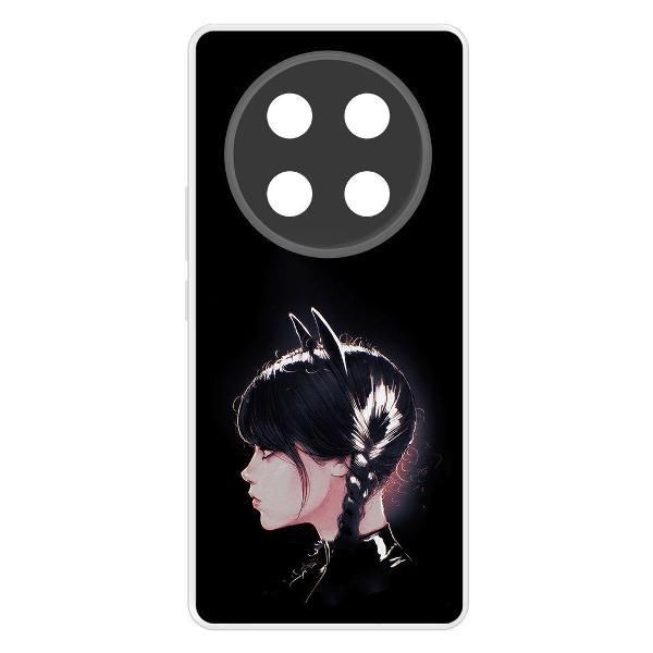 Чехол для смартфона, телефона Krutoff Clear Case Уэнсдей Аддамс - Кошка Уэнсдей для Honor X60 Pro (580622)