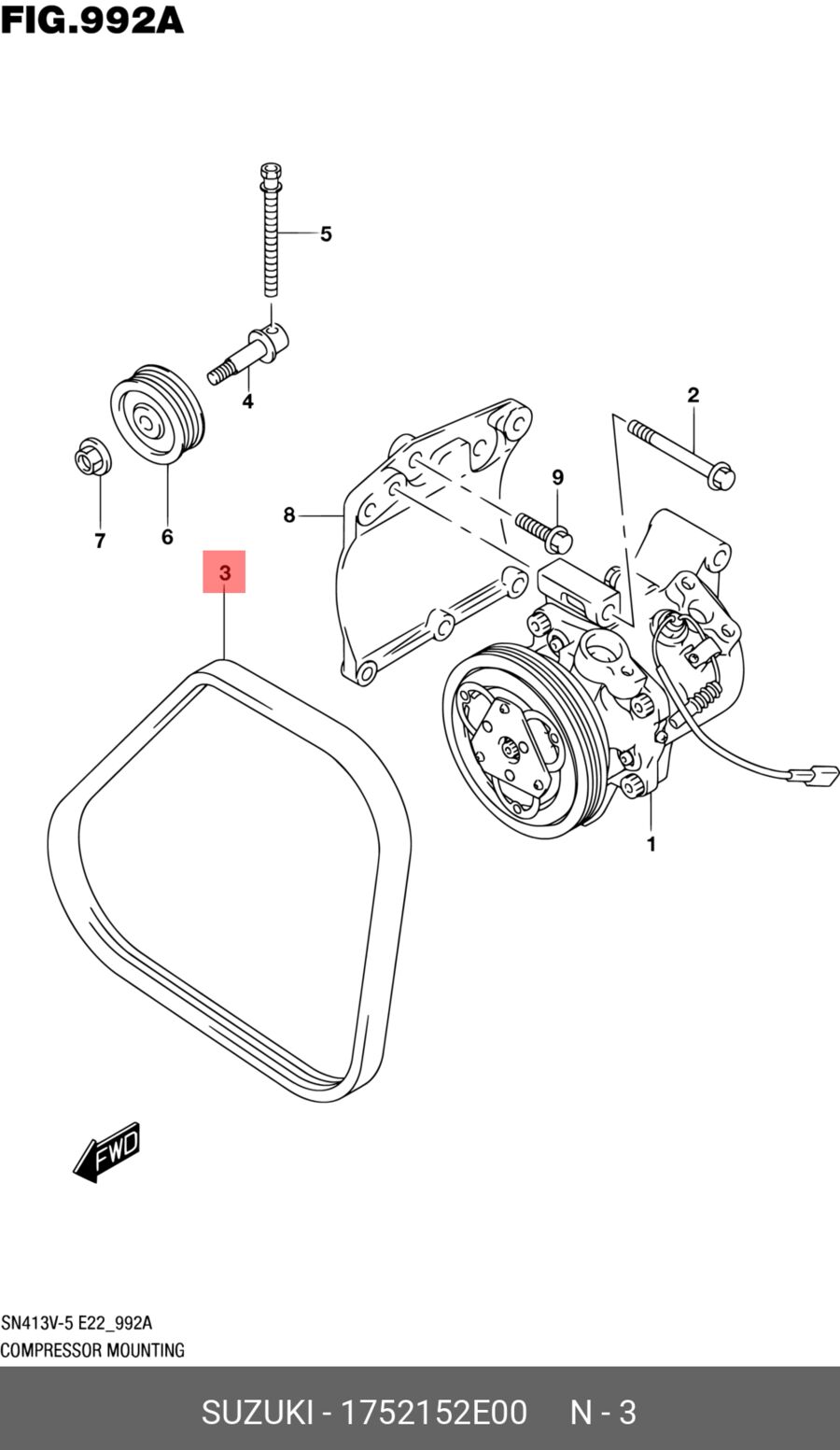 Ремень приводной, с длинной наружной окружности 80 см org (SUZUKI 1752152E00)