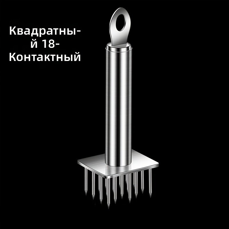 Отбивалка для мяса из нержавеющей стали 304, квадратная, с 18 иглами, прочная, легко моется, для стейков, свинины, курицы, говядины и барбекю