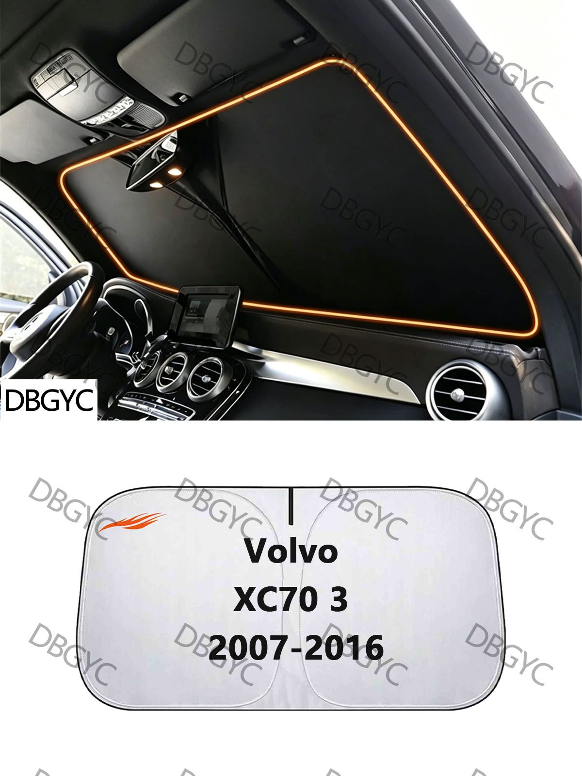 Шторка солнцезащитная на лобовое стекло Volvo XC70 3 2007-2016 , Защита от 99% ультрафиолетовых лучей, защита от солнца, светонепроницаемость