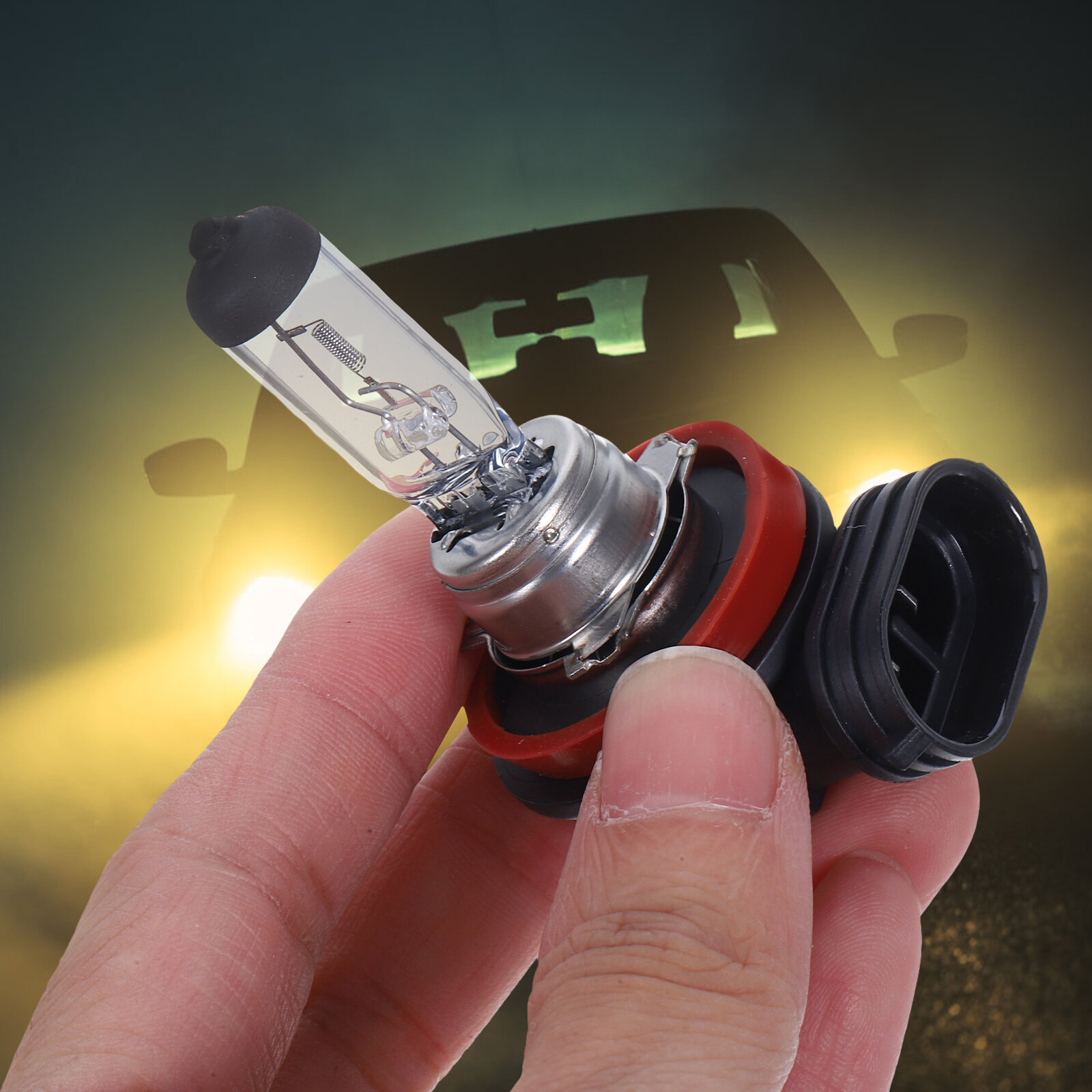Лампа Галогенная Для Противотуманных Фар H11 12v 55w Чёрного Цвета Размер 6.50X4.10X3.00Cm