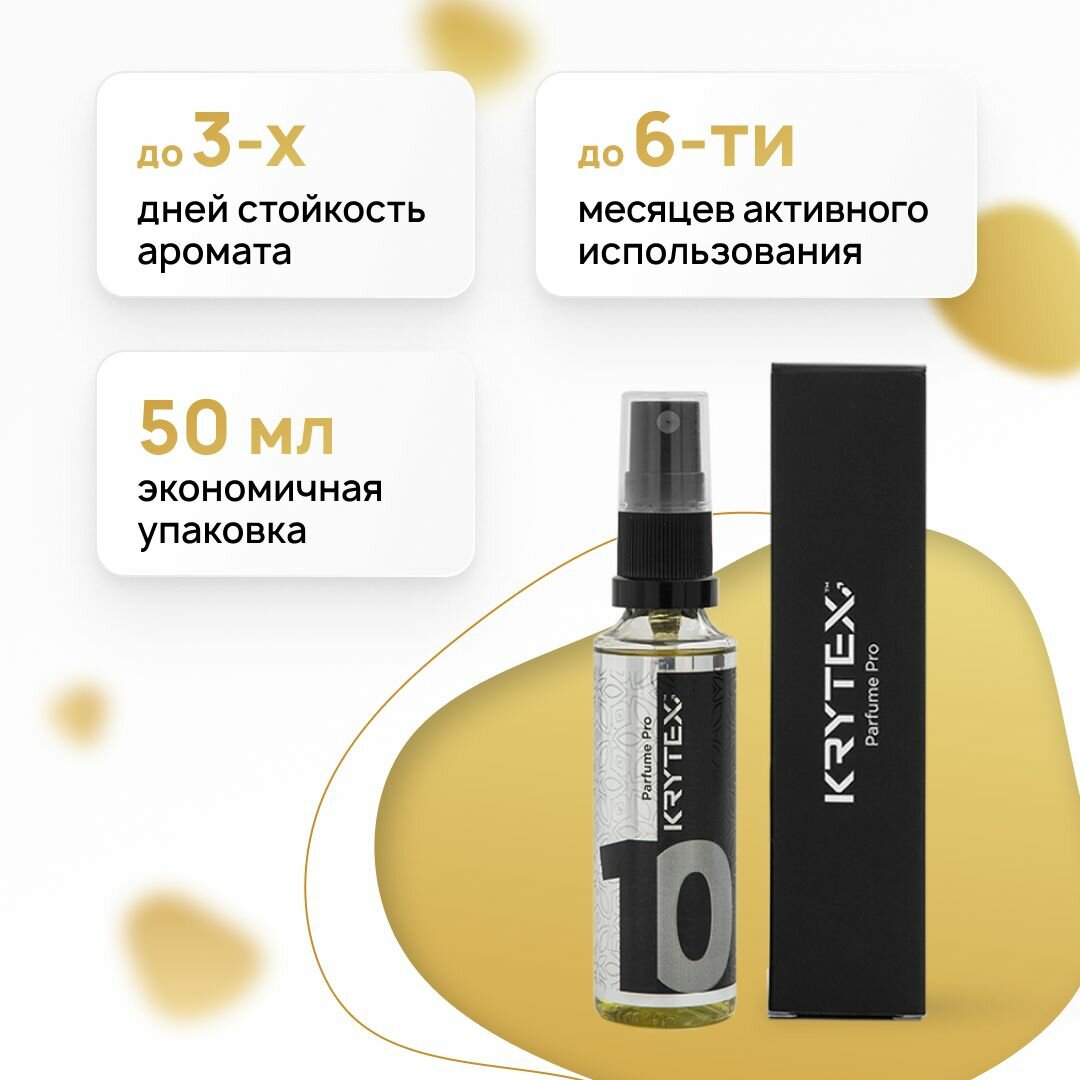 Ароматизатор для автомобиля и дома KRYTEX Parfume Pro №10 "Золотая пыль" - 50 мл. духи в машину для мужчин и женщин