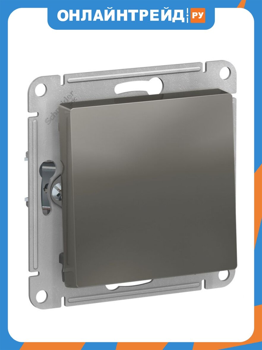 Выключатель 1-клавишный Systeme Electric (schneider Electric) SCHNEIDER ELECTRIC ATLASDESIGN, сх.1, 10АХ, механизм, сталь, ATN000911