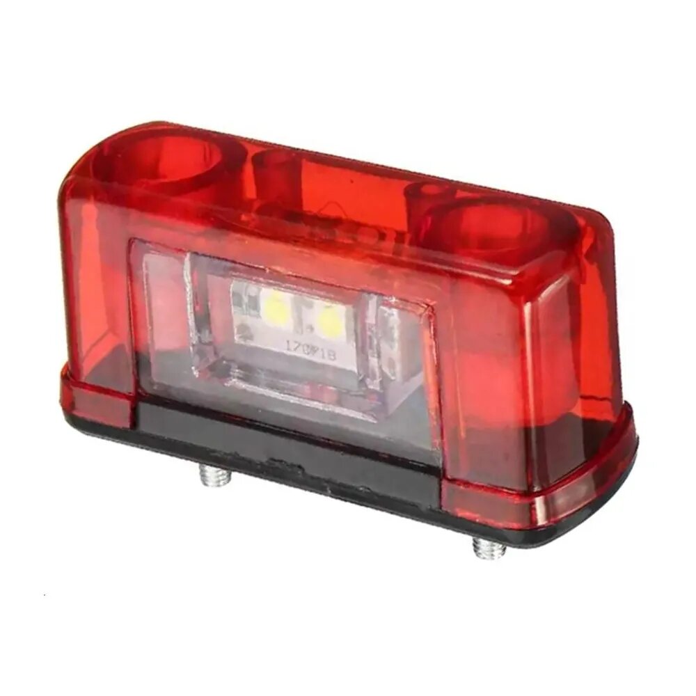 Универсальная LED лампа подсветки номерного знака 12V 24V, красная, для автомобиля
