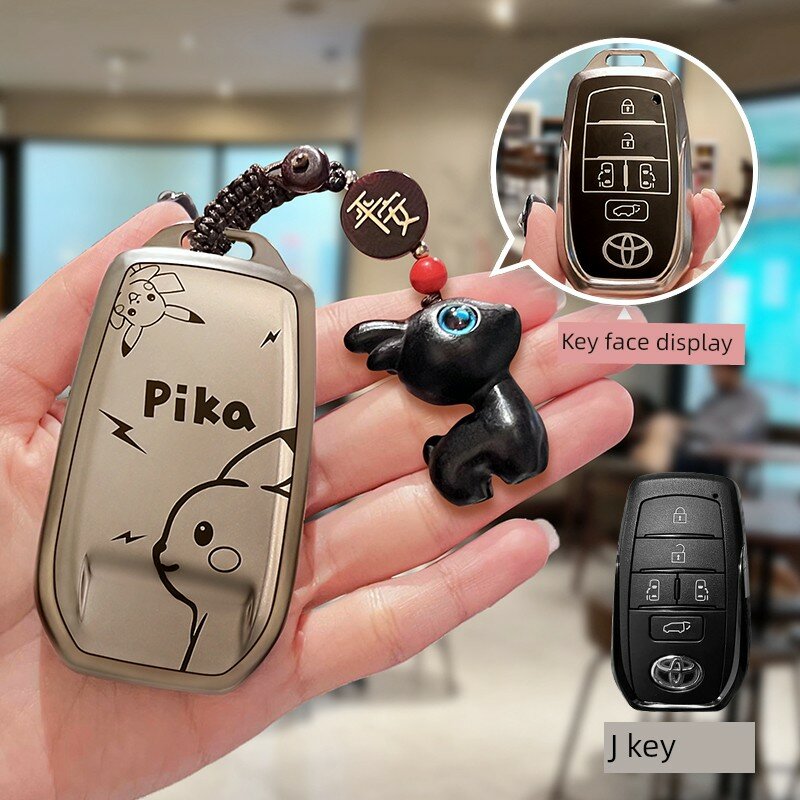 Крышка для ключа Toyota Sienna в огненно-черном цвете с рисунком оленя-защитника, черная версия для брелока