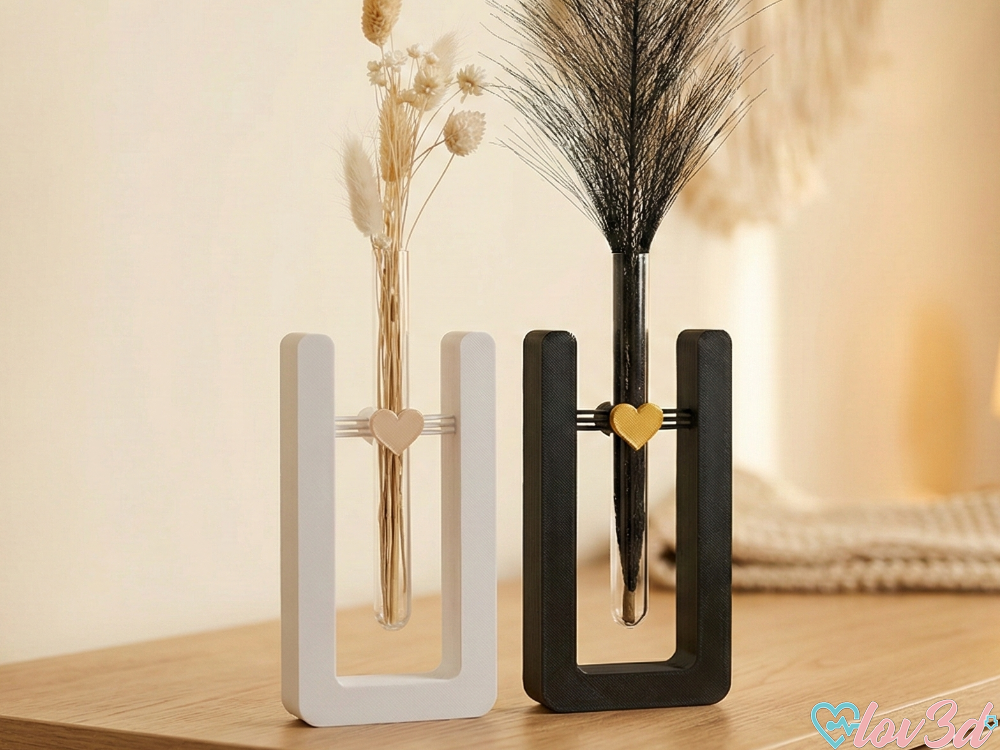 Ваза декоративная с сердцем, 3D-печать, 3DOPRU арт. VASE-MW-2241991