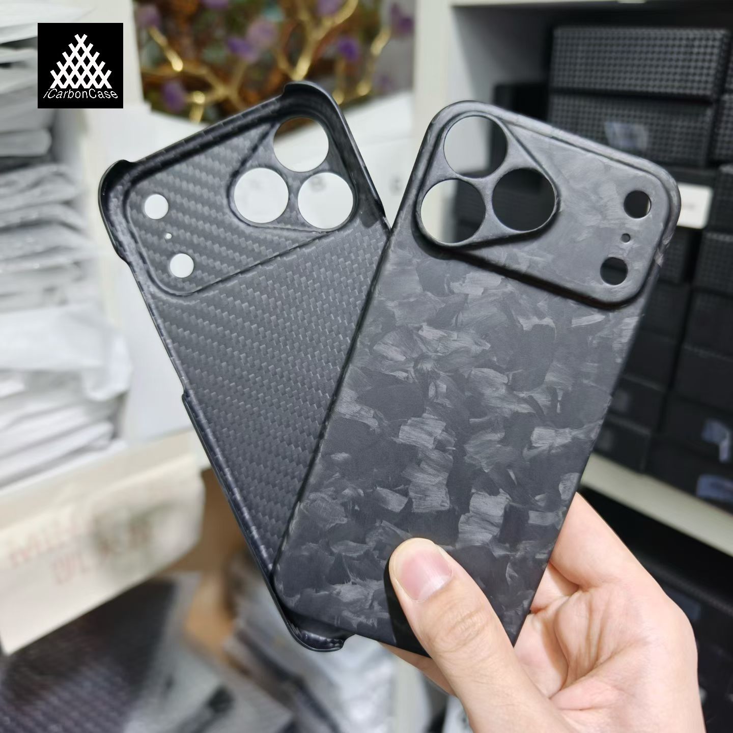 Роскошный чехол из настоящего кованого карбонового волокна для iPhone 17 Pro Max, сверхлегкий, жесткий, тонкий, защитный чехол для телефона.