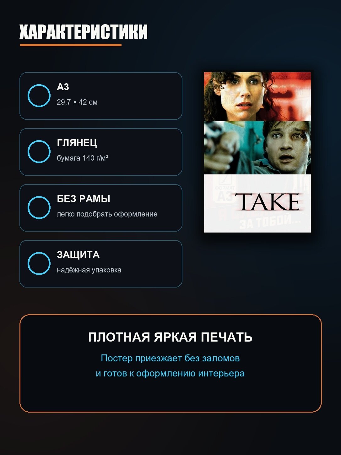 Постер Таке, A3, интерьерный плакат на стену, без рамки, на бумаге — фото 1