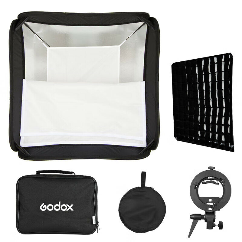 Набор Godox S Clamp 60x60 см мягкий свет с решеткой для универсальных вспышек на открытом воздухе Цвет：Мягкий свет
