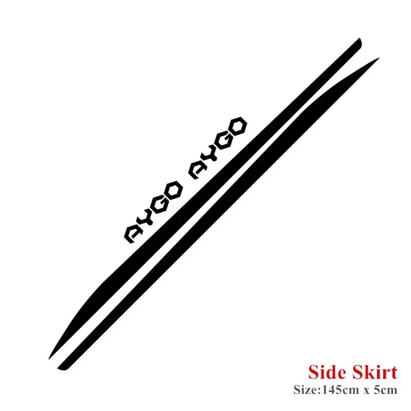Наклейка Side Skirt Glossy Black для Toyota AYGO