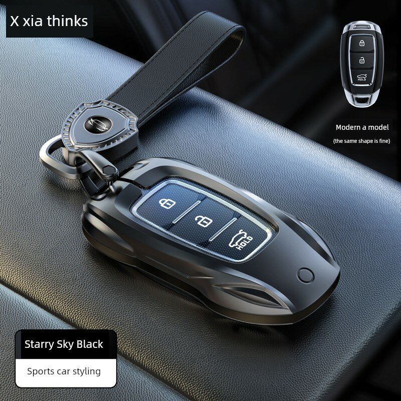 Черный звездный кожаный брелок Modern A для Hyundai ix35 Elantra Tucson Santa Fe 25 автомобилей