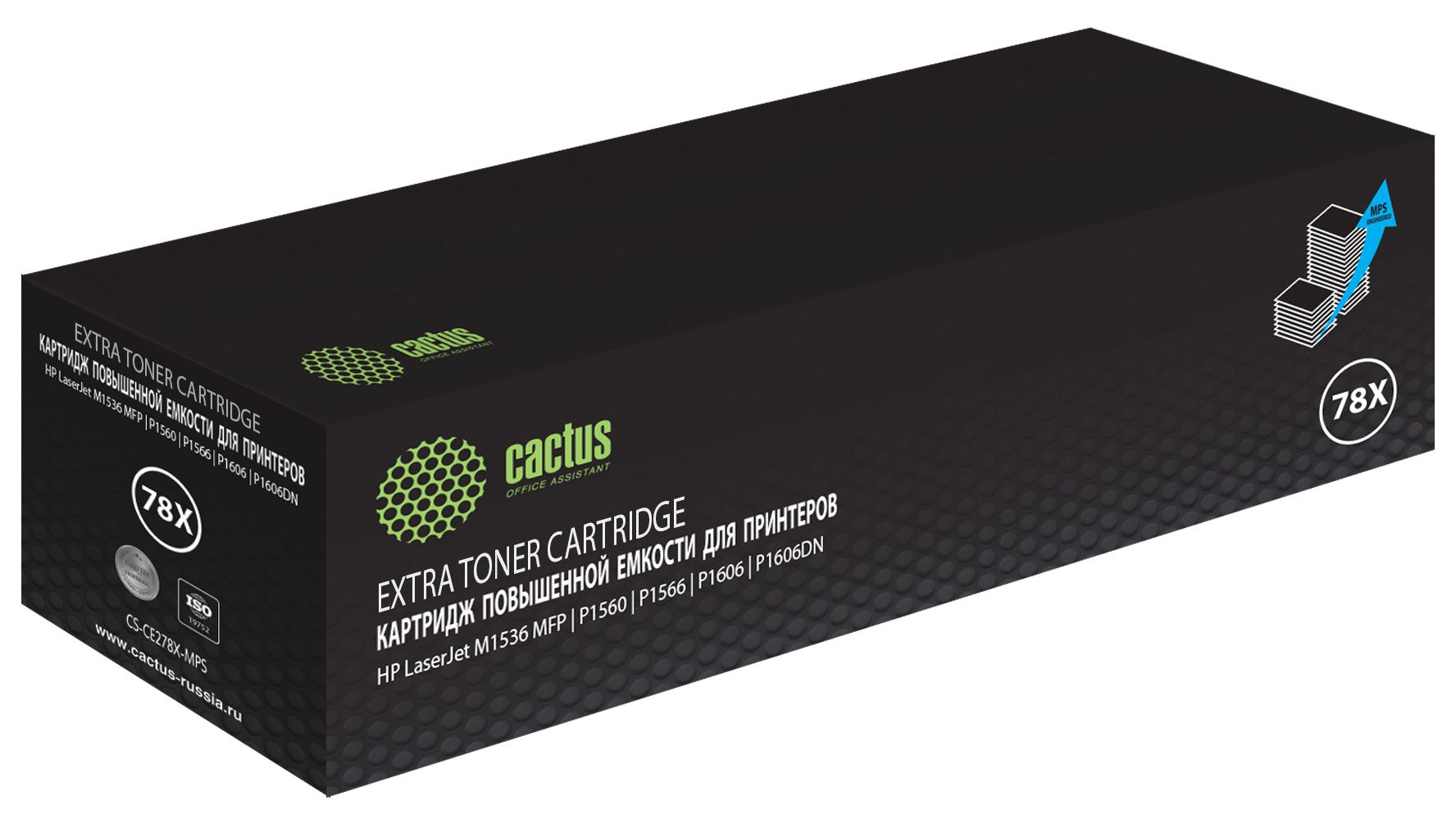 Картридж Cactus CS-CE278X-MPS, CF278X, черный / CS-CE278X-MPS