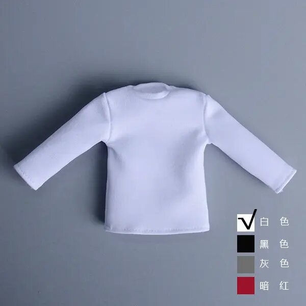 JIAOU DOLL 1/12 Мужская фланелевая толстовка для фигурки солдата Белый, shirt 3