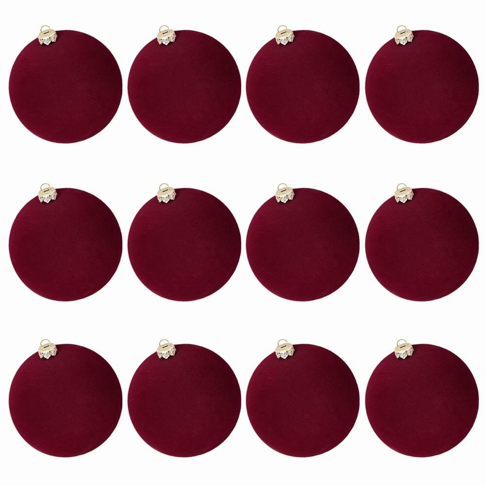 Cikiki 12 шт. бархатные рождественские шары-украшения, бархатные шары-украшения для рождественской елки, набор подвесных украшений в виде рождественских шаров, подвесные украшения для праздничной вечеринки для дома и офиса