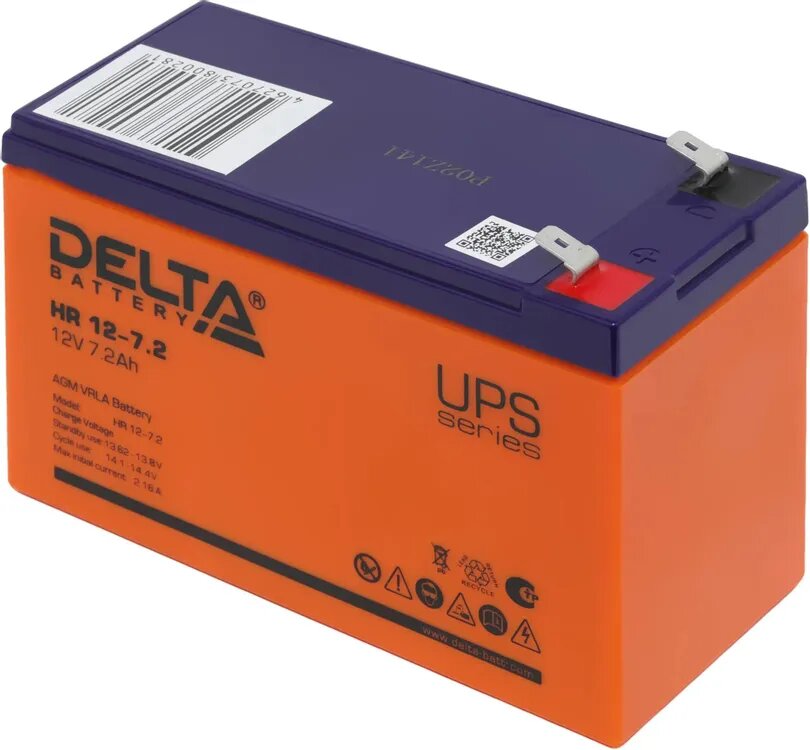 Аккумуляторная батарея Delta HR 12-7.2 для ИБП, 12В, 7.2Ач
