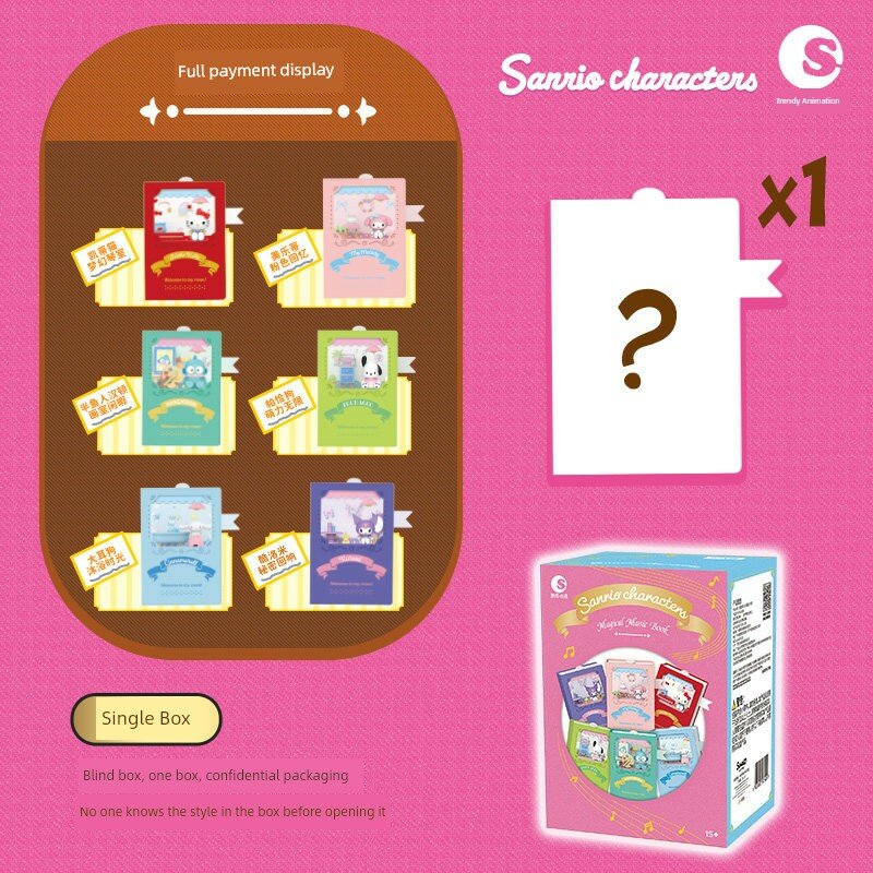Бокс-сюрприз персонажей Sanrio 1шт наугад Мелоди Китти Куроми коллекционная фигурка ванная комната