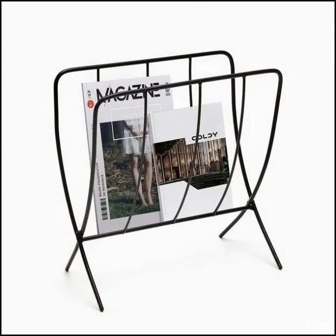 Газетница Марена 40*15*41 см, подставка для книг и журналов, металл, черный