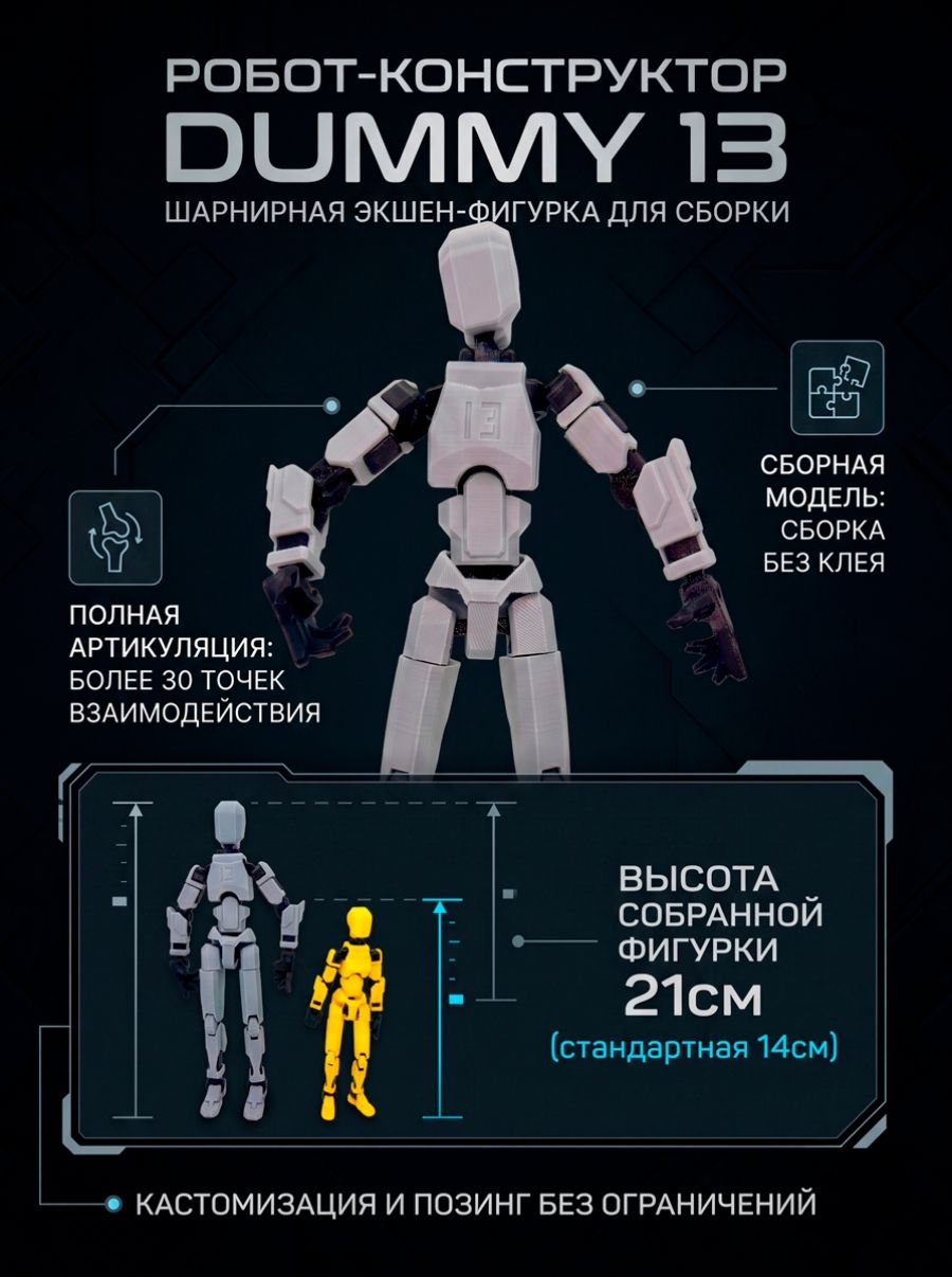 Подвижная сборная экшен-фигурка Dummy 13 21см