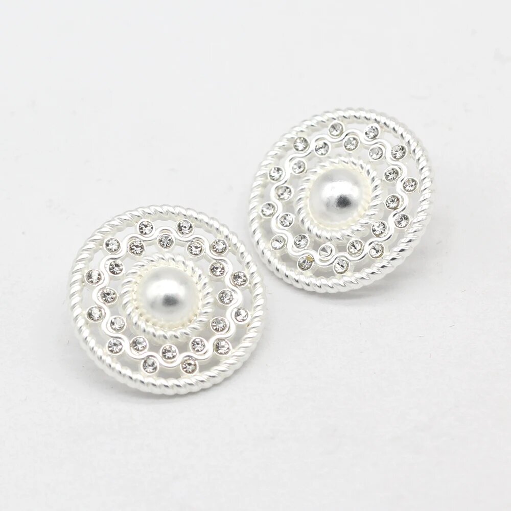 HENGC пуговицы металлические золотые 6 шт. Белый, 23mm 6pcs, White