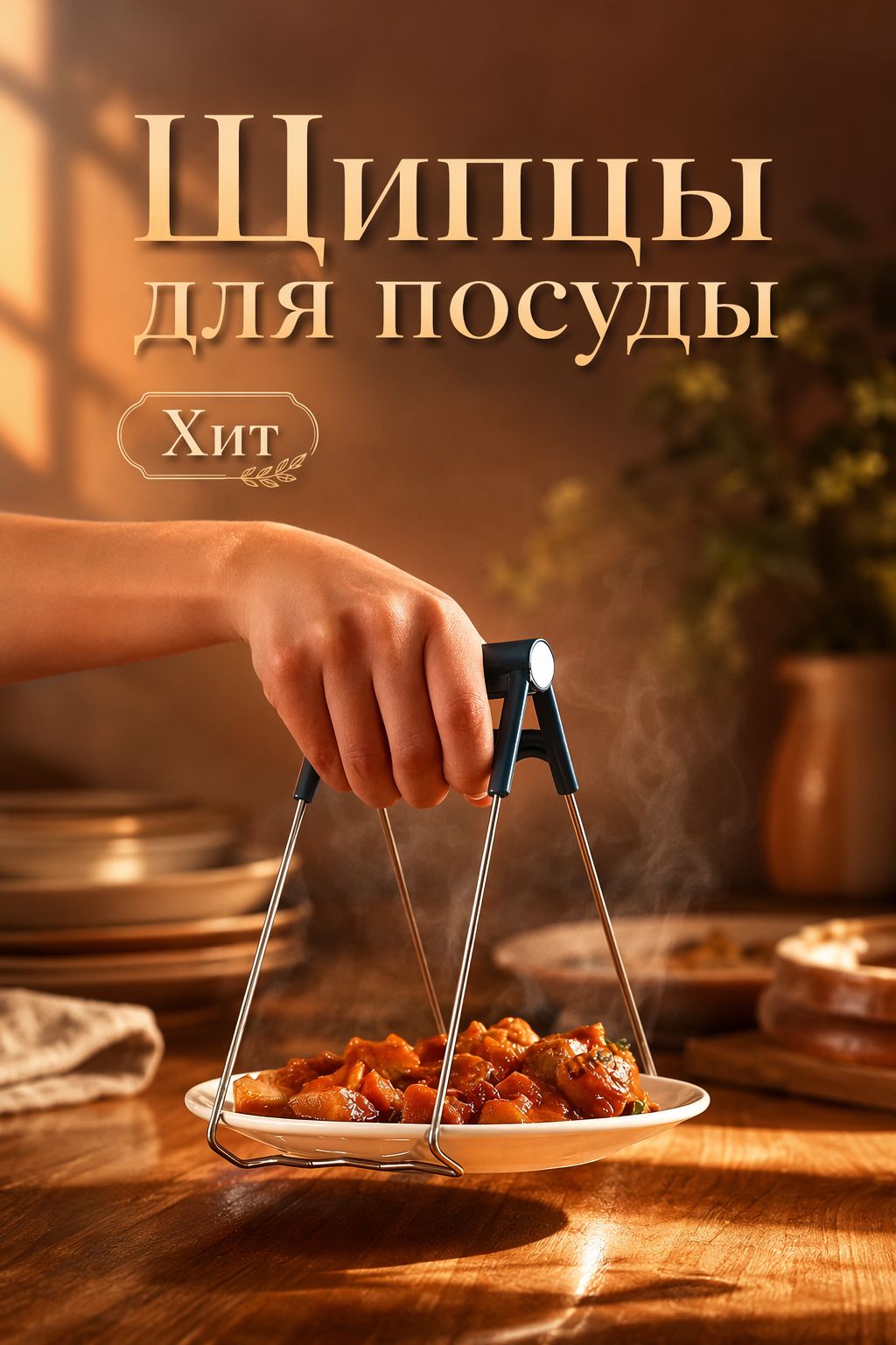 Щипцы кухонные, длина 18 см